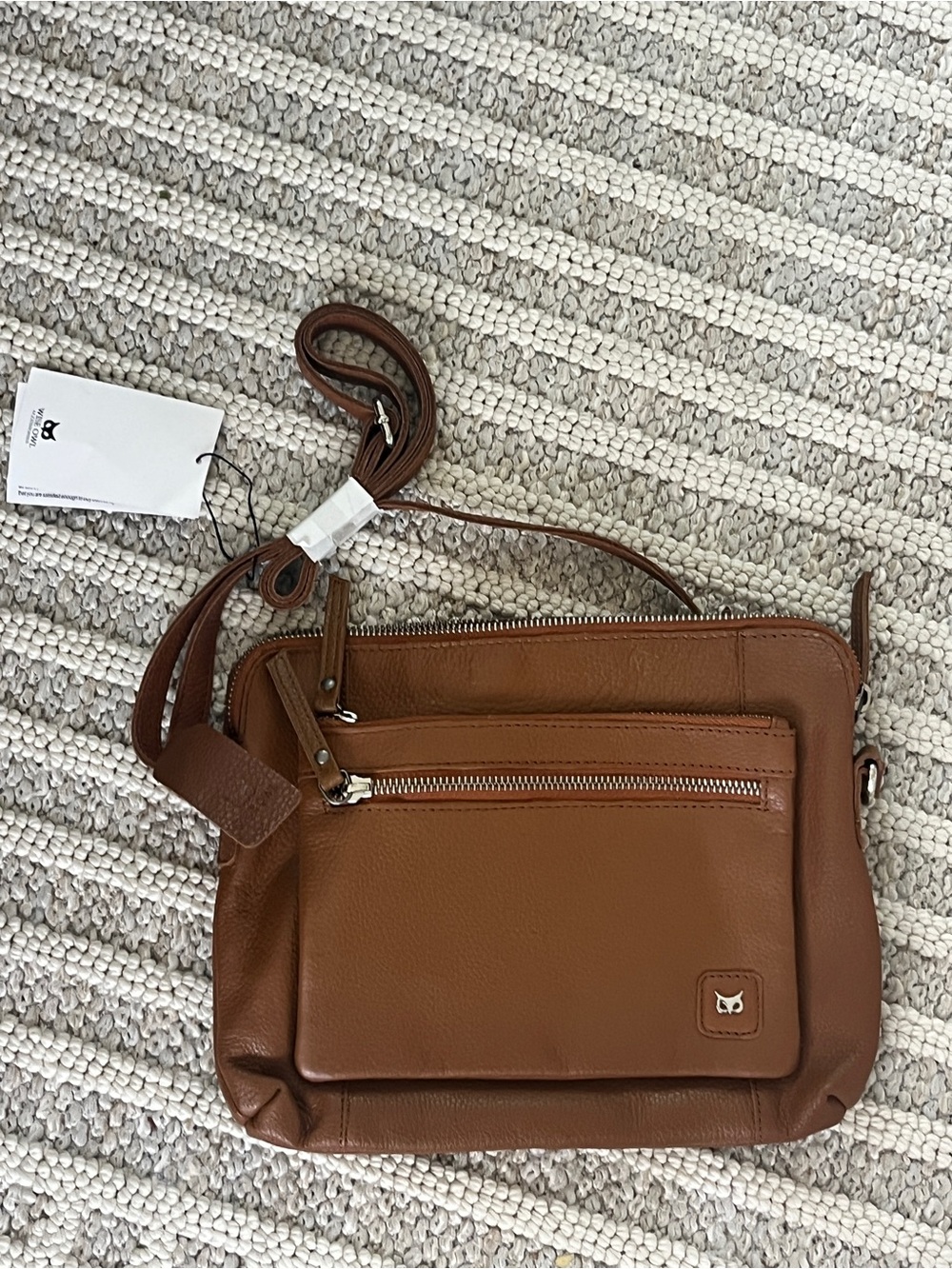 Wise‎ Owl Leather Purse Crossbody Brown New with tags